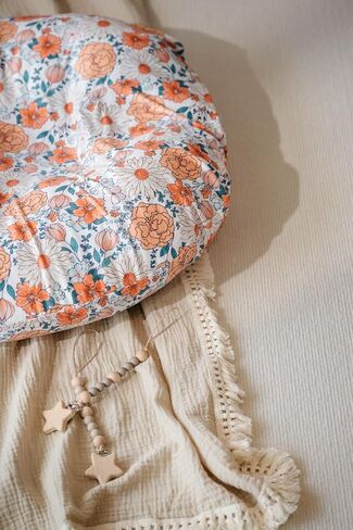 غطاء أريكة لحديثي الولادة من Little Jump، غطاء منزلق مريح فائق النعومة وقابل للإزالة لوسادة استلقاء الرضع (زهرة بوهو) in Kuwait