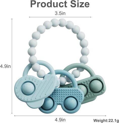 2 Pcs Baby Teething,Silicone Baby Teether with, teethers for Babies 3-12 Months，Baby Teethers Chew Toys for（Ring of Fun） in Saudi Arabia