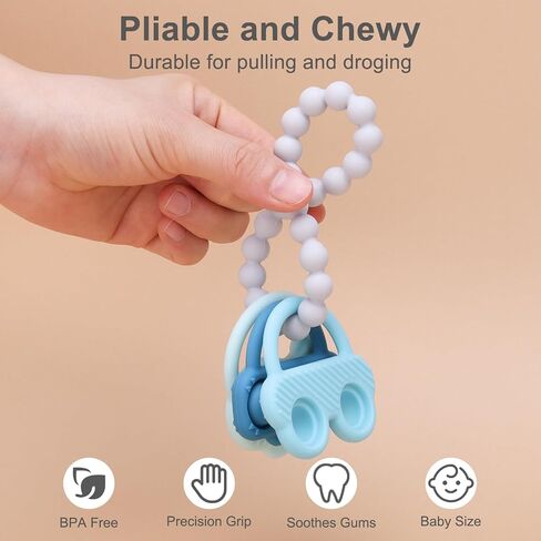 2 Pcs Baby Teething,Silicone Baby Teether with, teethers for Babies 3-12 Months，Baby Teethers Chew Toys for（Ring of Fun） in Saudi Arabia