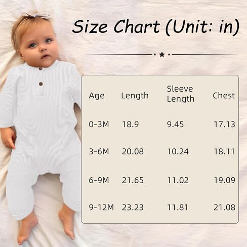 Newborn Baby Boy Girl Romper Infant Long Sleeve Solid Ribbed Button Clothes Bodysuit Jumpsuit in Saudi Arabia