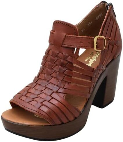 Macarena Collection Women's Flatform Wedge Casual Sandal Huarache Colorful Leather Mexican Style Color MultiColors 351 in Kuwait