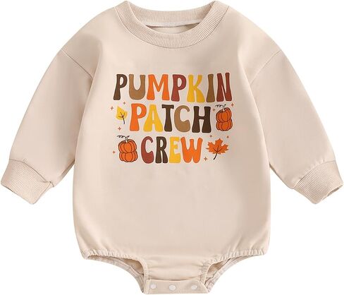 Newborn Halloween Baby Clothes Infant Girl Boy Letter Print Crew Neck Sweatshirt Romper Long Sleeve Jumpsuit in Saudi Arabia