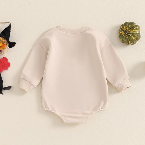 Newborn Halloween Baby Clothes Infant Girl Boy Letter Print Crew Neck Sweatshirt Romper Long Sleeve Jumpsuit in Saudi Arabia