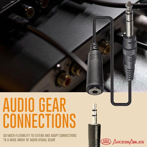 كابل تمديد سماعة الرأس AxcessAbles TRSF18-TRSM14 1/8 بوصة (3.5 مم) TRS أنثى إلى 1/4 بوصة (6.35 مم) TRS ذكر (10 أقدام) 5 عبوات in Kuwait