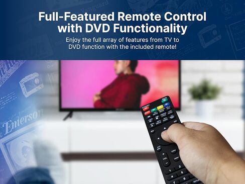 Emerson ETD-3250 32 بوصة LED HDTV مع مشغل DVD مدمج، 720p HD، مدخلات HDMI/USB، موالف رقمي، تصميم نحيف، قابل للتركيب على الحائط، موفر للطاقة، وميزات الرقابة الأبوية in Kuwait