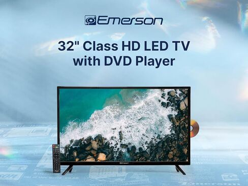 Emerson ETD-3250 32 بوصة LED HDTV مع مشغل DVD مدمج، 720p HD، مدخلات HDMI/USB، موالف رقمي، تصميم نحيف، قابل للتركيب على الحائط، موفر للطاقة، وميزات الرقابة الأبوية in Kuwait