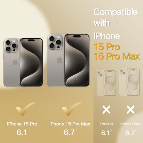 واقي عدسة الكاميرا JETech لهاتف iPhone 15 Pro 6.1 بوصة وiPhone 15 Pro Max 6.7 بوصة، غطاء حلقة معدنية من الزجاج المقوى 9H لامع، شفاف عالي الدقة، مجموعة واحدة (تيتانيوم أبيض) in Saudi Arabia
