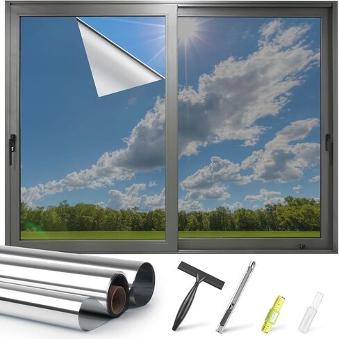 Kromapolis Window Privacy Film Frosted Glass Window Film, Heat Blocking Privacy Film for Glass Windows, Static Cling Non-Adhesive Frosting Window Stickers for Door Home (Frosted, 17.5 x 78.7 inch) in Saudi Arabia