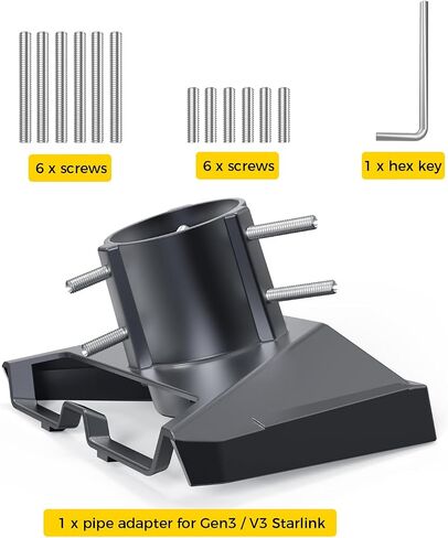 Gen 3 Pipe Adapter for Starlink, Starlink Pole Mount, Mounting Kit for Starlink, Gen 3 Mount Kit for Starlink Gen 3 Standard Dish, Starlink V3 Mount Accessories in Saudi Arabia