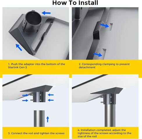 Gen 3 Pipe Adapter for Starlink, Starlink Pole Mount, Mounting Kit for Starlink, Gen 3 Mount Kit for Starlink Gen 3 Standard Dish, Starlink V3 Mount Accessories in Saudi Arabia
