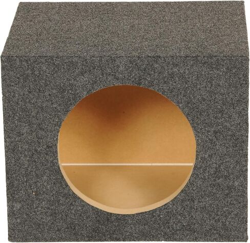 QPower 10 Inch Heavy-Duty Single Sealed Carpet Covered Durable Car Audio Vehicle Subwoofer Enclosure Woofer Box, Charcoal Gray in Saudi Arabia