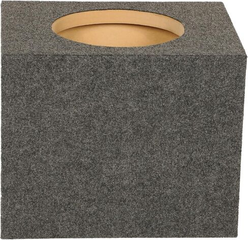QPower 10 Inch Heavy-Duty Single Sealed Carpet Covered Durable Car Audio Vehicle Subwoofer Enclosure Woofer Box, Charcoal Gray in Saudi Arabia