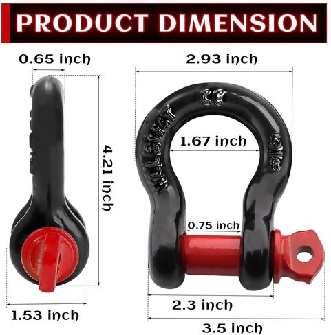 8 PCS 1/2 Inch D Ring Shackles, 2 Ton (4,409 Lbs) Capacity, Stainless Steel Anchor Shackle with 5/8 Inch Screw Pin, Heavy Duty Bow Shackle for Tow Strap Lifting Off-Road Truck Vehicle Recovery in Saudi Arabia