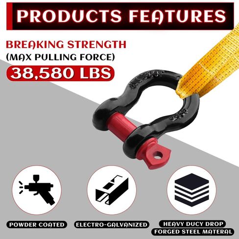 8 PCS 1/2 Inch D Ring Shackles, 2 Ton (4,409 Lbs) Capacity, Stainless Steel Anchor Shackle with 5/8 Inch Screw Pin, Heavy Duty Bow Shackle for Tow Strap Lifting Off-Road Truck Vehicle Recovery in Saudi Arabia