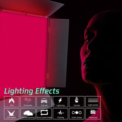 led Video Light,RGB LED Video Light Video Lighting Kit Bi-Color Photography Lighting, Studio Light, Continuous Film Light, Controller+APP, for Photography, YouTube Studio, Video Shooting in Saudi Arabia