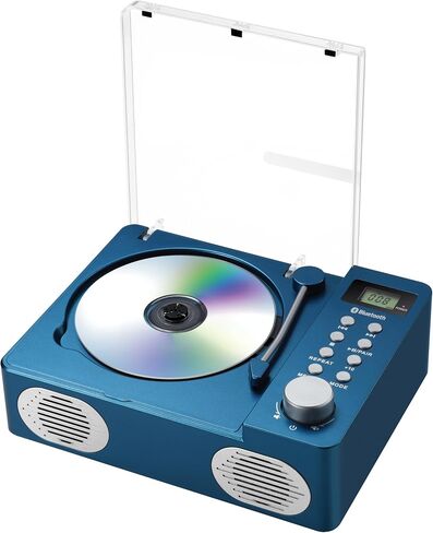 Studebaker SB3720 Portable Stereo Bluetooth CD Player with MP3 Playback, FM Radio, USB, and Built-in Rechargeable Battery (Blue) in Kuwait