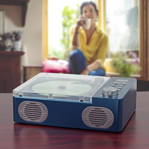 Studebaker SB3720 Portable Stereo Bluetooth CD Player with MP3 Playback, FM Radio, USB, and Built-in Rechargeable Battery (Blue) in Kuwait