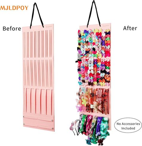 Hair Bow Holder Organizer for Girls, Baby Hair Accessory Storage Display for Hair Clips, Claw Clips, Headbands (Pink) in Saudi Arabia