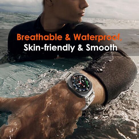 WINGLE لساعة Samsung Galaxy Watch Ultra Bands 47 مم للرجال سوار رياضي متين مصمم بدرع مطاط السيليكون مع موصل معدني من الفولاذ المقاوم للصدأ ساعة Galaxy Watch 7 Ultra Bands العسكرية القوية in Kuwait