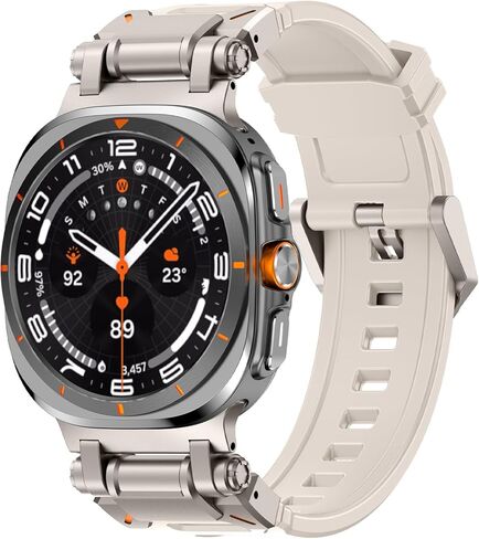 WINGLE لساعة Samsung Galaxy Watch Ultra Bands 47 مم للرجال سوار رياضي متين مصمم بدرع مطاط السيليكون مع موصل معدني من الفولاذ المقاوم للصدأ ساعة Galaxy Watch 7 Ultra Bands العسكرية القوية in Kuwait