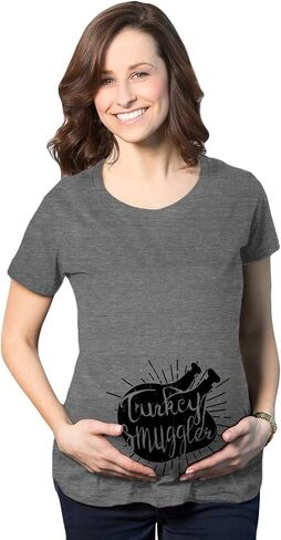 Turkey Smuggler T Shirt Funny Thanksgiving Maternity Shirt Pregnancy New Baby Tee in Saudi Arabia