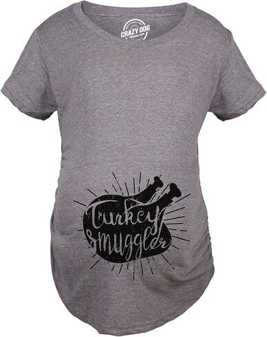 Turkey Smuggler T Shirt Funny Thanksgiving Maternity Shirt Pregnancy New Baby Tee in Saudi Arabia