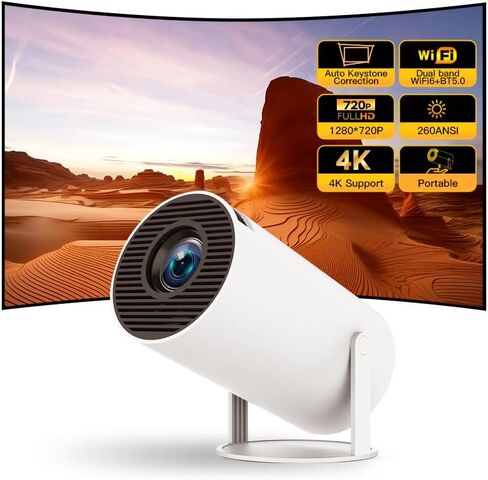 Mini Projector with Wifi and Bluetooth, New HY300 Pro Smart Vision Beam Projector with Android 11, Portable Outdoor Proyector, Support 1080P, Auto Keystone Home Movie Projector for PS4, LYNCAST in Saudi Arabia