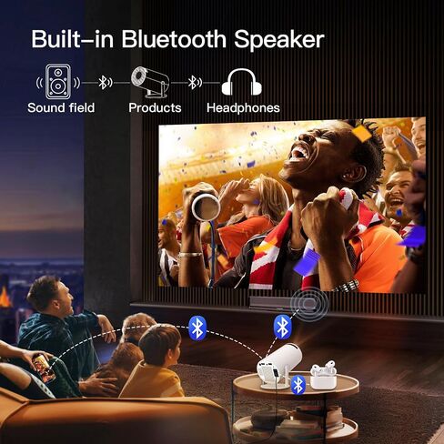Mini Projector with Wifi and Bluetooth, New HY300 Pro Smart Vision Beam Projector with Android 11, Portable Outdoor Proyector, Support 1080P, Auto Keystone Home Movie Projector for PS4, LYNCAST in Saudi Arabia
