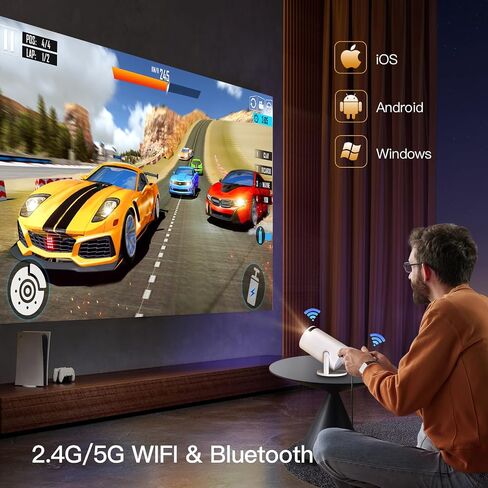 Mini Projector with Wifi and Bluetooth, New HY300 Pro Smart Vision Beam Projector with Android 11, Portable Outdoor Proyector, Support 1080P, Auto Keystone Home Movie Projector for PS4, LYNCAST in Saudi Arabia