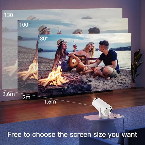 Mini Projector with Wifi and Bluetooth, New HY300 Pro Smart Vision Beam Projector with Android 11, Portable Outdoor Proyector, Support 1080P, Auto Keystone Home Movie Projector for PS4, LYNCAST in Saudi Arabia