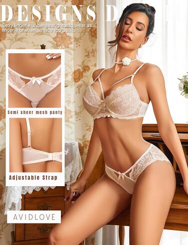 Avidlove Lingerie Sets For Women Sexy 2 Piece Bra And Panty Lace Underwear Sets Underwired Babydoll Outfits S-XXL in Saudi Arabia