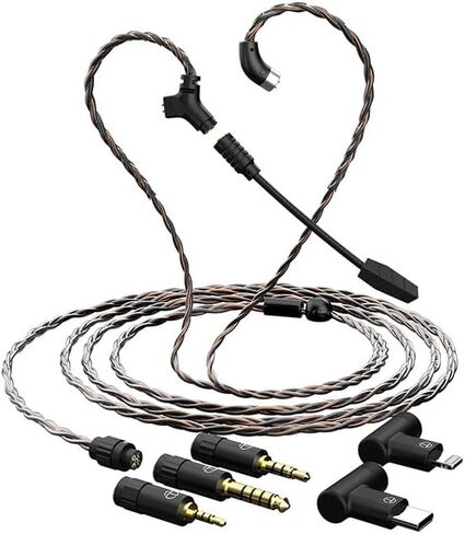 FAAEAL TRN RedChain Plus Earphone Cable with QDC/S/C Pin, Swappable Plug 3.5mm Upgraded Headphone Wire with Mic,Earbuds Line for KZ ZSN EDX PRO Castor D-Fi Krila EDA ZVX TRN MT1 Headset (Around 2M) in Saudi Arabia