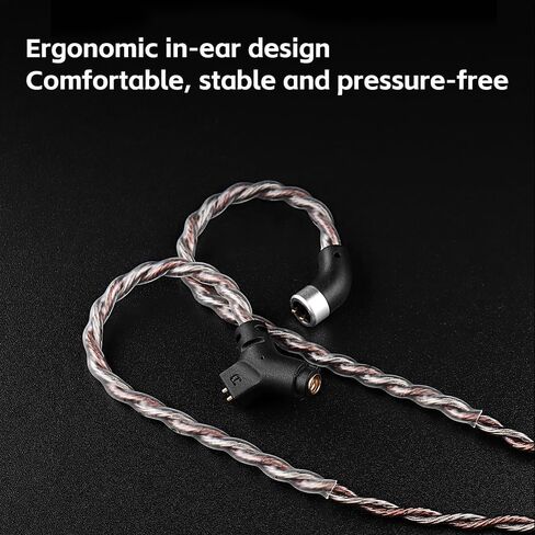 FAAEAL TRN RedChain Plus Earphone Cable with QDC/S/C Pin, Swappable Plug 3.5mm Upgraded Headphone Wire with Mic,Earbuds Line for KZ ZSN EDX PRO Castor D-Fi Krila EDA ZVX TRN MT1 Headset (Around 2M) in Saudi Arabia