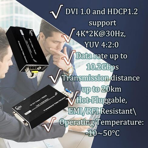 3G SDI Fiber Extender 1080P&60HZ, Mini Converter Optical Fiber Include SFP Module, Long Transmission Up to 20 km with RS485 Tally Loop Output in Saudi Arabia
