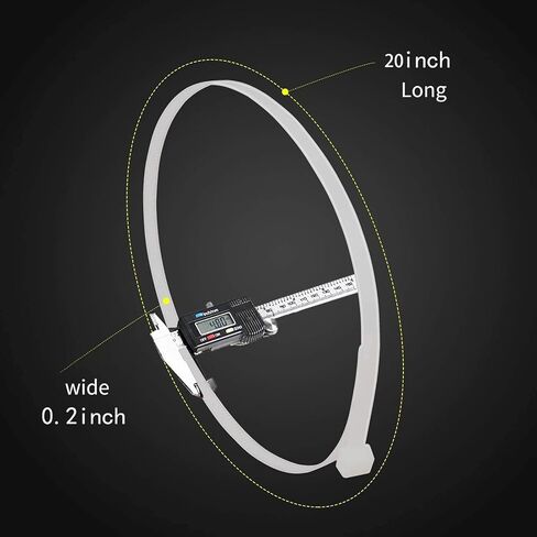 Large zip ties 20 inch white zip ties for outdoor use 100 pcs long cable ties big industrial plastic tie wraps with 60 Pounds tensile in Saudi Arabia