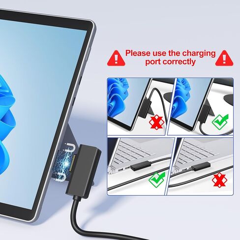 قاعدة شحن Microsoft Surface مع شاشات ثلاثية مزدوجة HDMI+VGA، قاعدة تركيب سطحية 12 في 1 لأجهزة Surface Pro 11/10/9/8/X/7/6/5/4/3، وSurface Laptop 5/4/3/2/ 1، سيرفس لاب توب جو 3/2/1، سيرفس بوك 3/2/1 in Kuwait