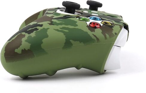 جلد وحدة التحكم باللون الأخضر العسكري المموه من RALAN لسلسلة Xbox، غطاء حماية لوحدات التحكم من السيليكون المضاد للانزلاق متوافق مع Xbox Series S/X. (4 قبعات للقطط و8 قبضة إبهام سوداء للمحترفين) in Kuwait