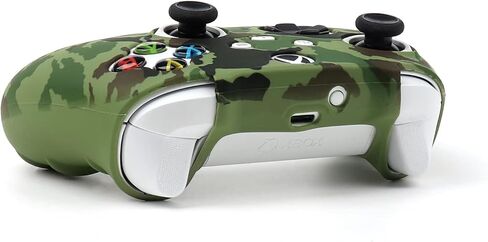 جلد وحدة التحكم باللون الأخضر العسكري المموه من RALAN لسلسلة Xbox، غطاء حماية لوحدات التحكم من السيليكون المضاد للانزلاق متوافق مع Xbox Series S/X. (4 قبعات للقطط و8 قبضة إبهام سوداء للمحترفين) in Kuwait