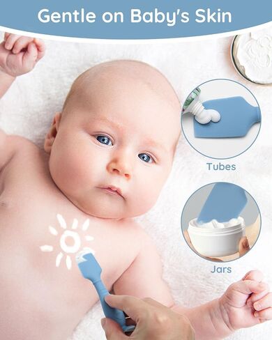 Baby Diaper Cream Spatula, Silicone Baby Diaper Rash Cream Applicator, Soft Butt Paste Spatula Brush with Suction Base for Newborn Essentials, 4-Pack in Saudi Arabia