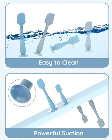 Baby Diaper Cream Spatula, Silicone Baby Diaper Rash Cream Applicator, Soft Butt Paste Spatula Brush with Suction Base for Newborn Essentials, 4-Pack in Saudi Arabia