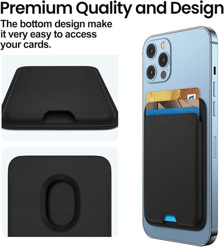 محفظة هاتف مغناطيسية من Coolpow لمحفظة Apple Magsafe 【مغناطيس فائق】 لحامل بطاقات محفظة iPhone لمحفظة Apple Magsafe لهاتف iPhone 15 14 13 12 Pro Max Plus mini Mag Safe Wallet in Kuwait
