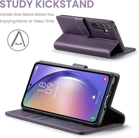 for Samsung Galaxy A35 5G Wallet Case with RFID Blocking Credit Card Holder, PU Leather Folio Flip Kickstand Protective Shockproof Cover Women Men for Samsung Galaxy A35 5G Phone case (Purple) in Saudi Arabia