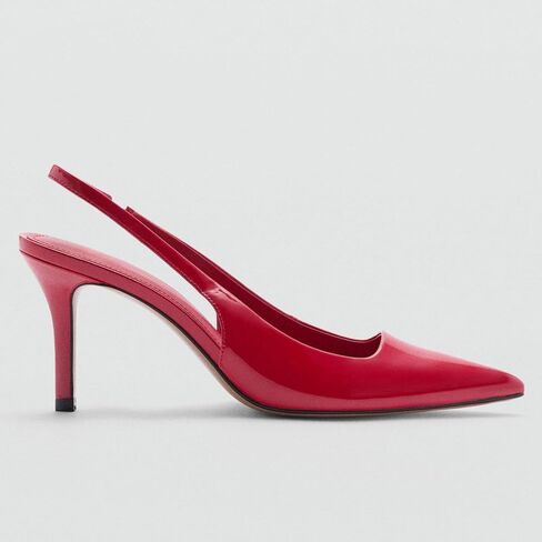 Slingback Heels for Women Patent Leather Stiletto Heel Pumps Pointed Toe Slip On Dress Shoes in Saudi Arabia