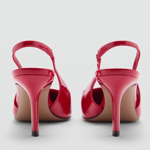 Slingback Heels for Women Patent Leather Stiletto Heel Pumps Pointed Toe Slip On Dress Shoes in Saudi Arabia