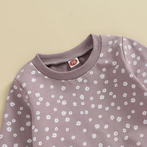 Mandizy Baby Girl Clothes Fall Winter Floral Print Outfit Long Sleeve Sweatshirt Tops and Elastic Waist Pants Set in Saudi Arabia