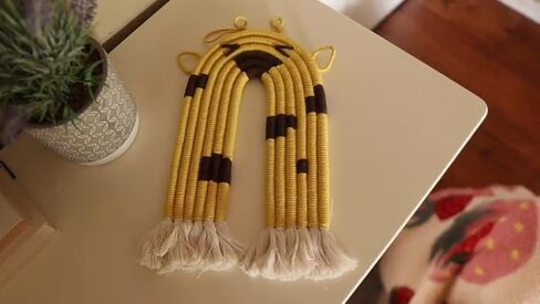 Handcrafted Macrame Hanging Animal Wall Art: Unique Bohemian Decor - Ideal for a Nursery, Apartment, House, Child's Room, Dorm, Baby Shower (Giraffe) in Kuwait