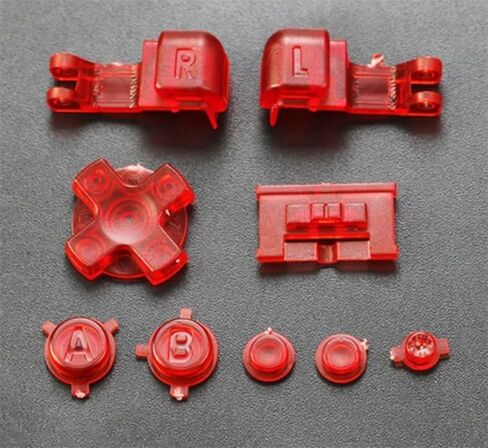 Full Set Buttons A B L R LR Button Power On Off Volume Button D-Pad Key for Game boy Advance SP for GBA SP Console (Clear Red) in Saudi Arabia