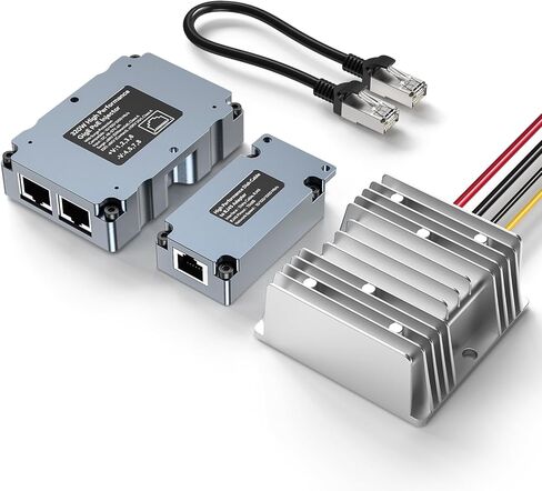 XLTTYWL Starlink HP PoE Injector - 320W GigE Passive Aluminum Surge & ESD Protection with Starlink to RJ45 Adapter and DC Converter 48V/6A-288W,Compatible with Starlink High Performance Dishy in Kuwait