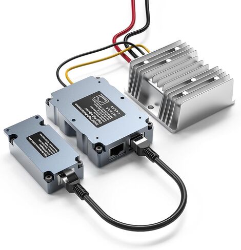 XLTTYWL Starlink HP PoE Injector - 320W GigE Passive Aluminum Surge & ESD Protection with Starlink to RJ45 Adapter and DC Converter 48V/6A-288W,Compatible with Starlink High Performance Dishy in Kuwait
