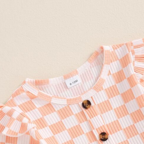 Toddler Baby Girls Outfits Ribbed Long Sleeve Ruffle Hem Tops + Flared Pants Sets 2Pcs Infant Fall Winter Clothes in Kuwait